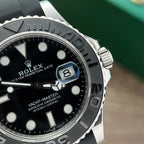 Rolex Yacht Black Dial Rubber Strap 40mm