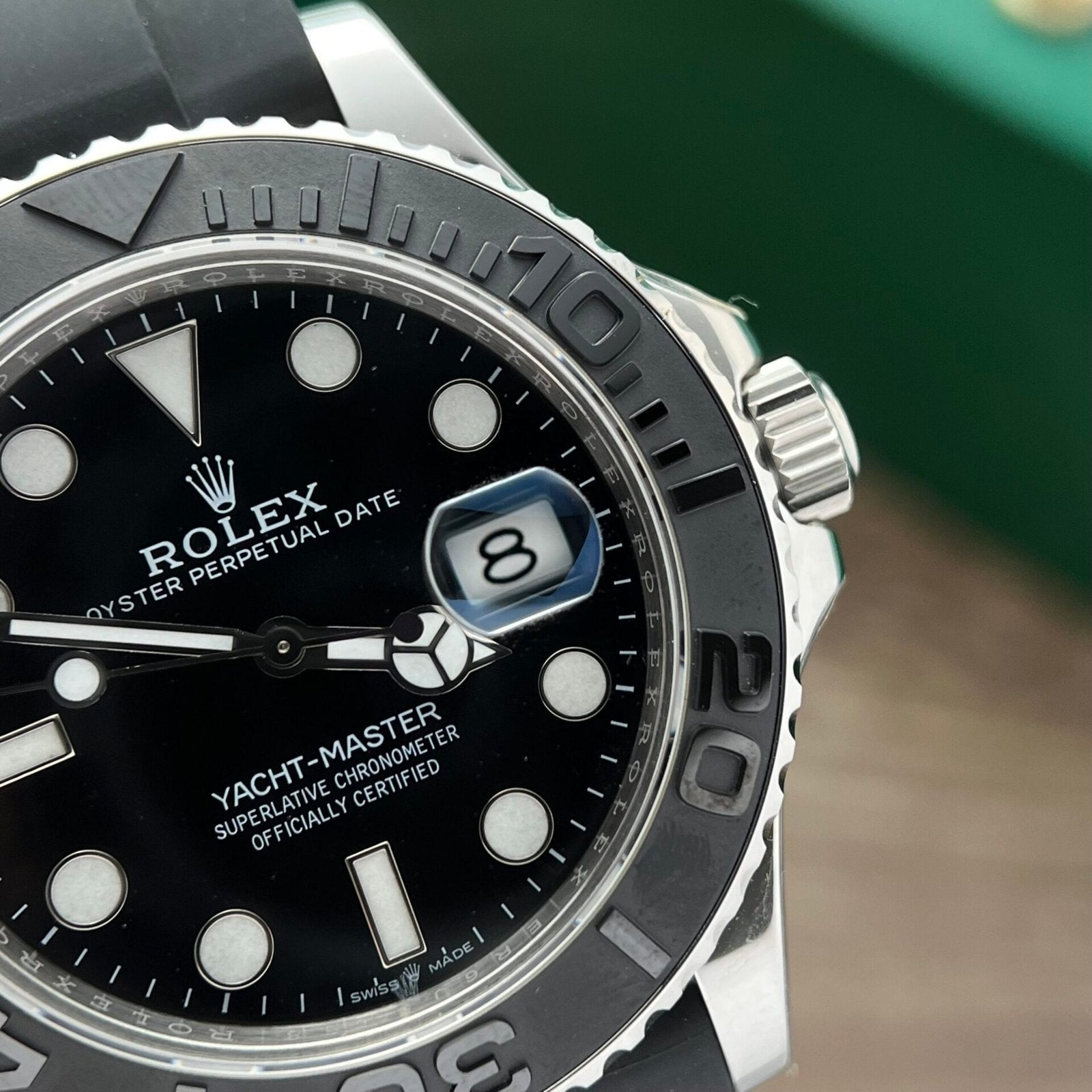 Rolex Yacht Black Dial Rubber Strap 40mm