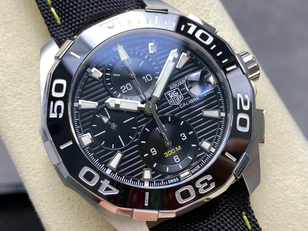 TAG Heuer Watch Black Leather Strap 43mm