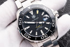 Tag Heuer Aquarace Watch Black Dial Metal Strap 41mm