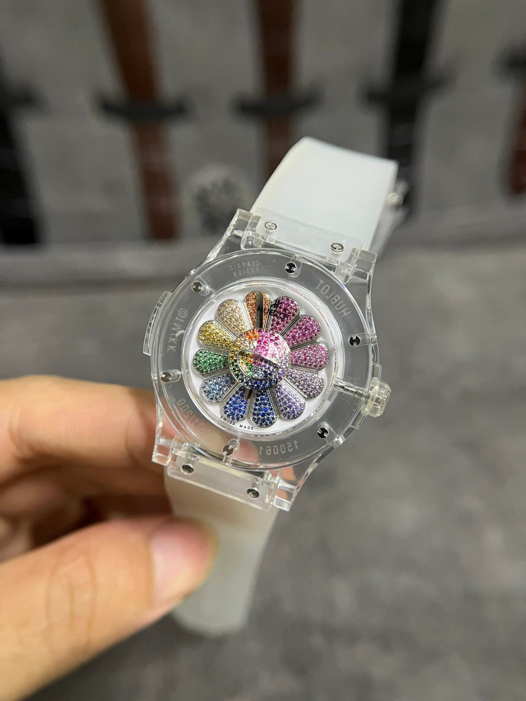 Hublot Watch Takashi Murakami Sapphire Rubber Strap 42mm