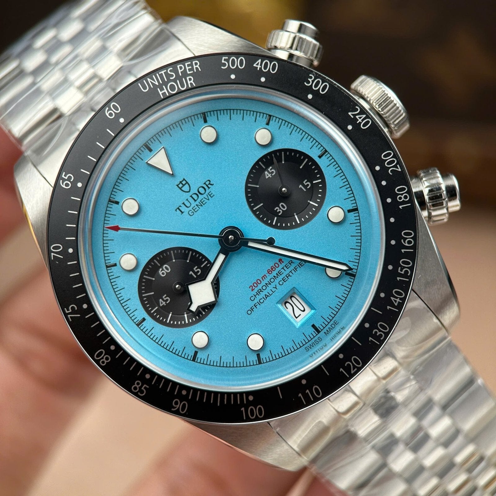 Tudor Black Bay Chronograph  Watch Tiffany Dial Metal Wire 41mm
