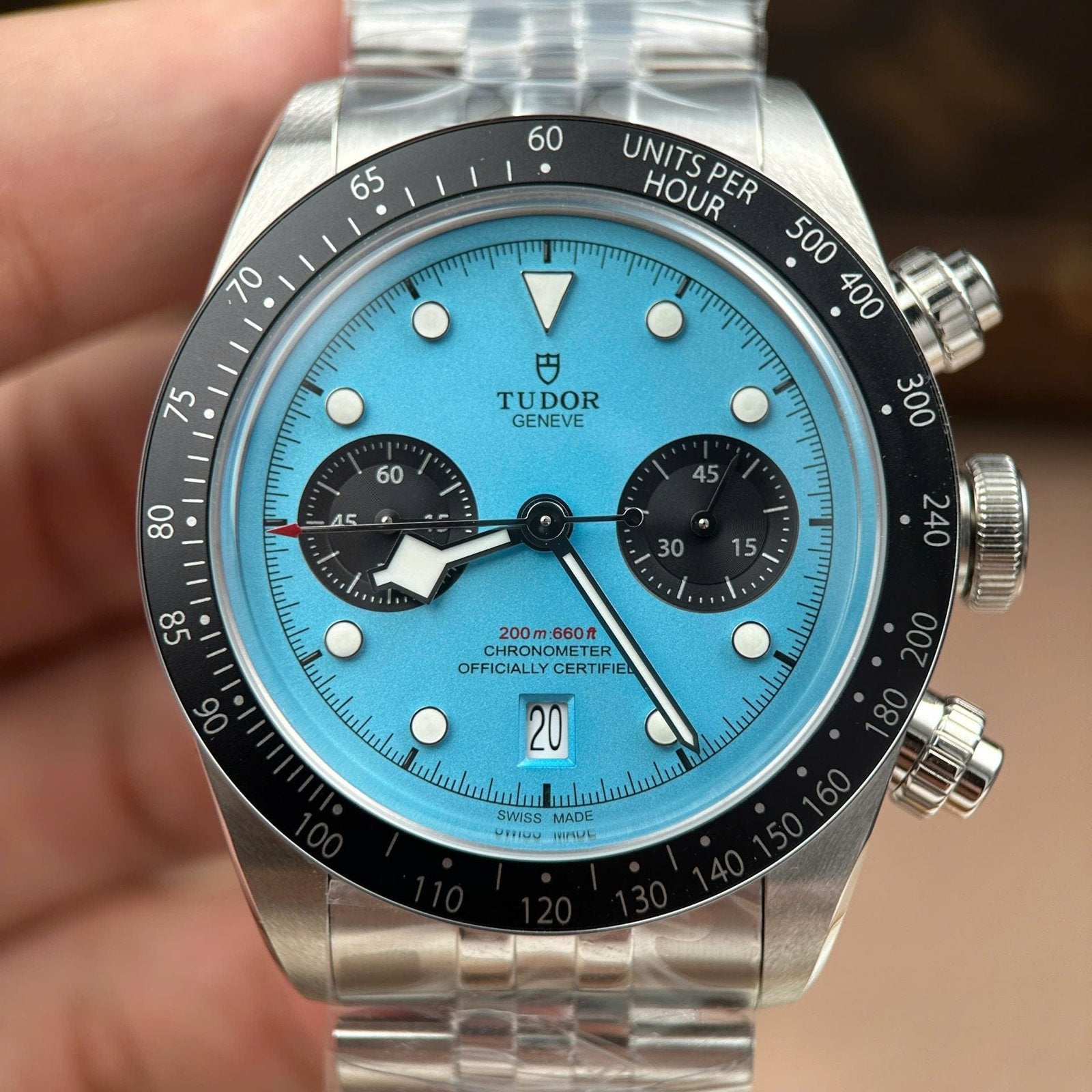 Tudor Black Bay Chronograph  Watch Tiffany Dial Metal Wire 41mm