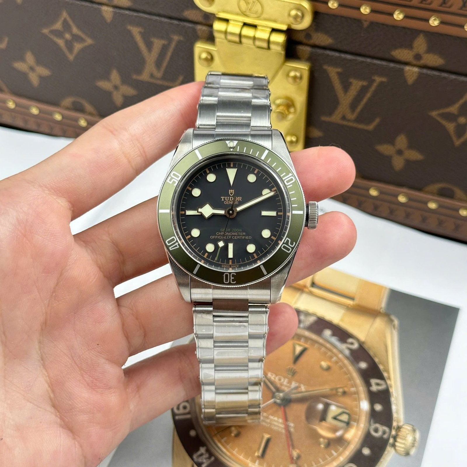 Tudor  Watch Black Bay Harrods M79230G Bezel Green  41mm