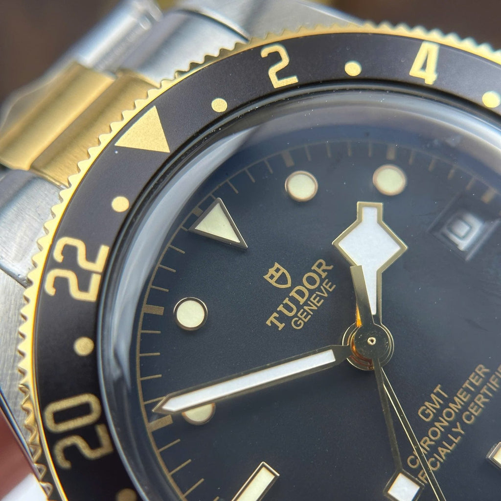 Tudor Watch Black Bay GMT S&amp;G M79833MN Black Dial Metal Strap 41mm