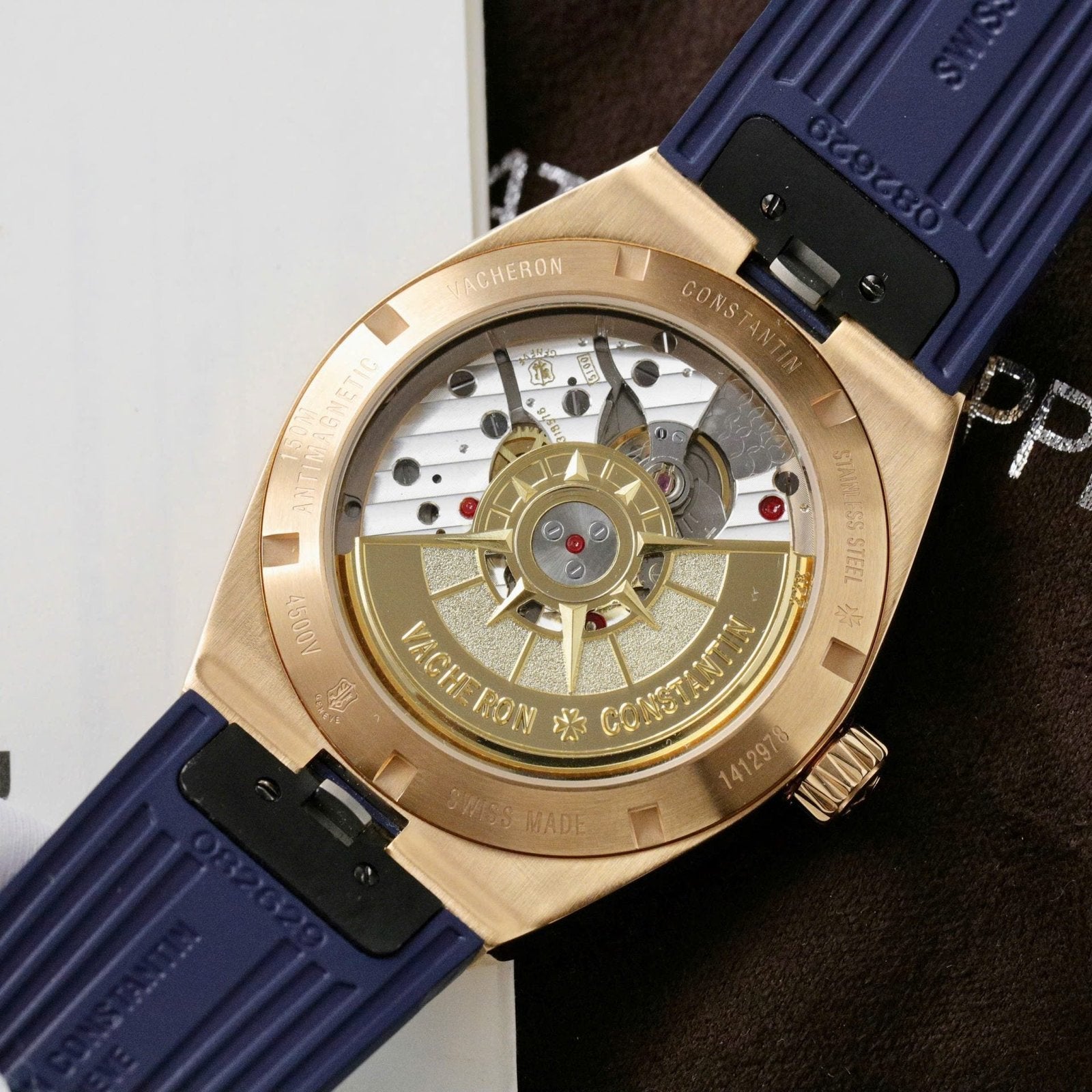 Vacheron Constantin Overseas 4500V Dial Blue Watch Gold Wrapped 41mm