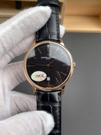 Vacheron Constantin Watch Patrimony 85180 Black Dial Leather Strap 40mm