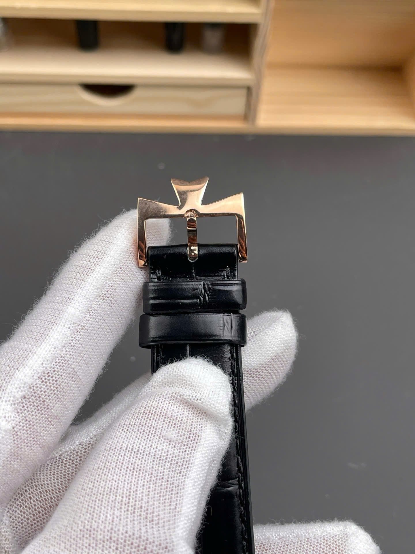 Vacheron Constantin Watch Patrimony 85180 Black Dial Leather Strap 40mm
