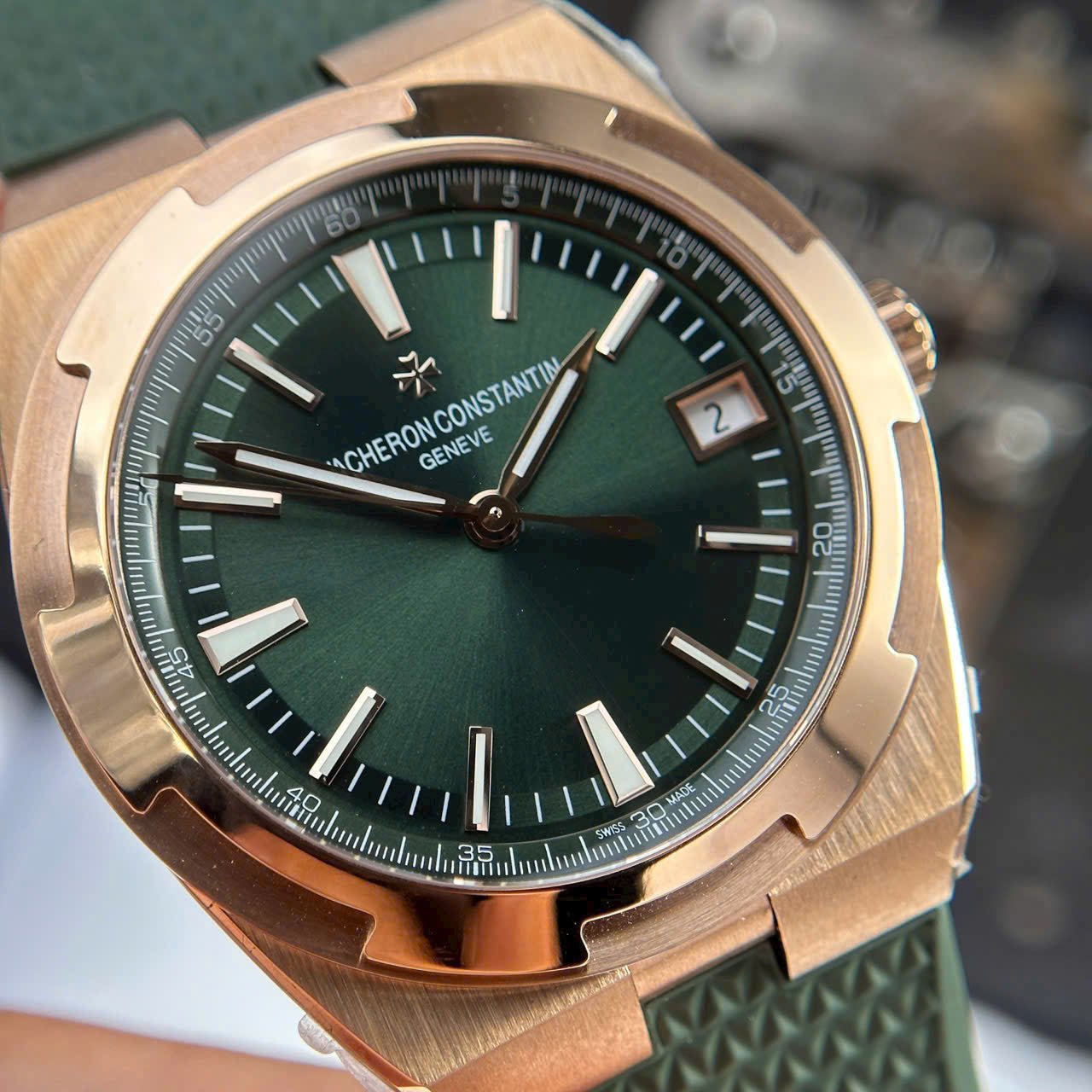 Vacheron Constantin Watch 4500V Green Dial Rubber Strap 41mm