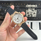 Vacheron Constantin Watch Overseas Dual Time 47450 White Dial Rubber Strap 42mm