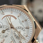 Vacheron Constantin Watch Overseas Dual Time 47450 White Dial Rubber Strap 42mm