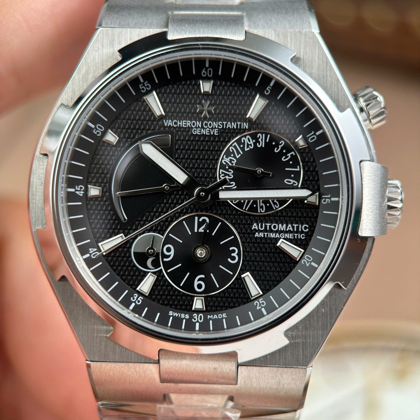 Vacheron Constantin Watch Dual Time 47450 Black Dial 42mm