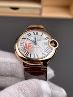 Cartier Good Watch Ballon Bleu De WJBB0040 Women’s Brown Leather Strap 33mm