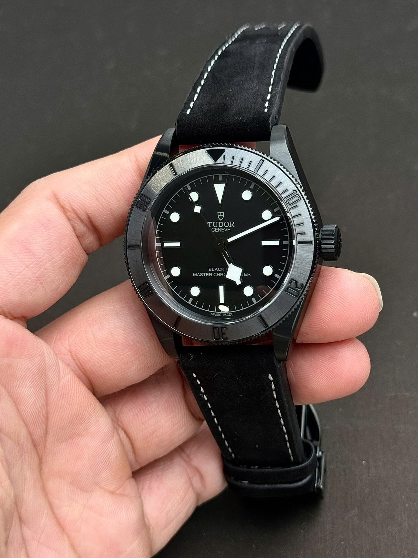 Tudor Black Bay Black Ceramic M79210CNU  Watch Leather Strap 41mm