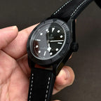 Tudor Black Bay Black Ceramic M79210CNU  Watch Leather Strap 41mm