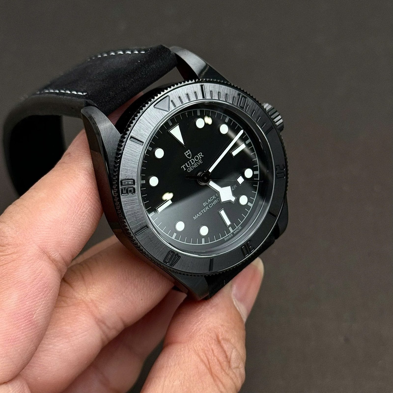 Tudor Black Bay Black Ceramic M79210CNU  Watch Leather Strap 41mm