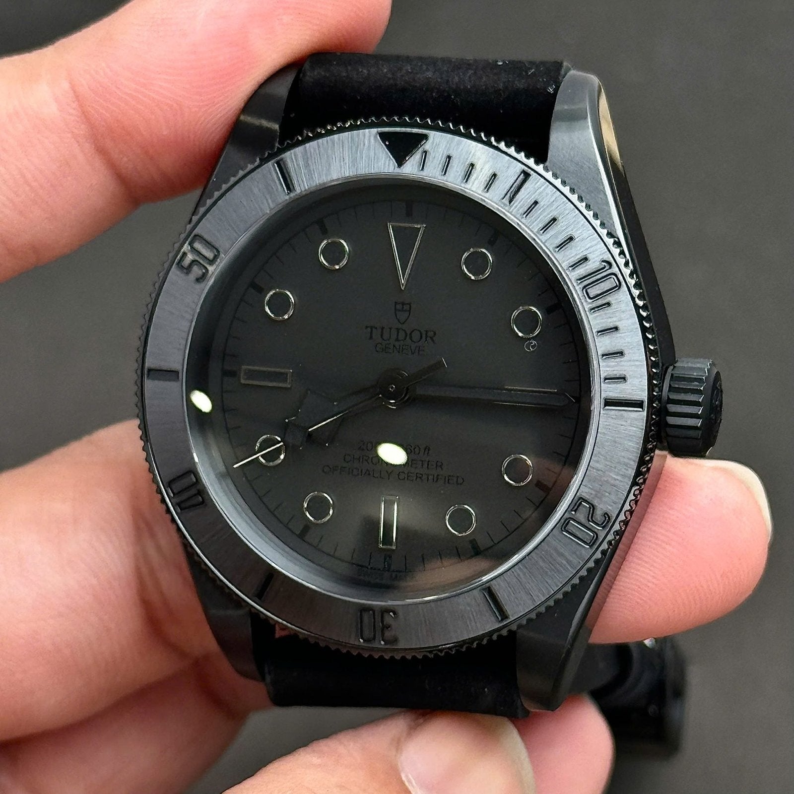 Tudor Black Bay Black Ceramic M79210CNU  Watch Leather Strap 41mm