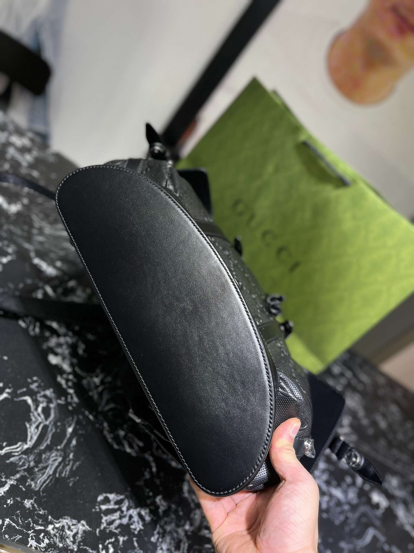 Gucci Embossed Backpack GG Black For Men 41cm / 16.1in