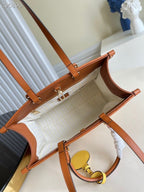 Louis Vuitton OnTheGo MM Bag 35cm Raffia/Cowhide Leather Spring/Summer Collection M57707 Tan