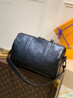 Louis Vuitton Keepall City Bag 28cm Monogram Seal Cowhide Canvas Spring/Summer Collection M57961, Black
