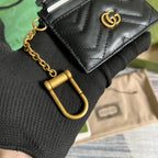 Gucci GG Marmont Keychain Wallet Black For Women‎ 627064 DTDHT 1000 3.9 in/ 10 cm
