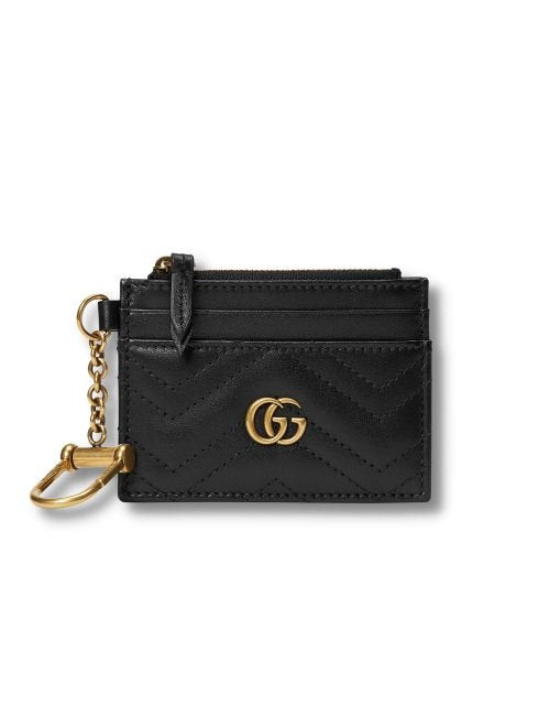Gucci GG Marmont Keychain Wallet Black For Women‎ 627064 DTDHT 1000 3.9 in/ 10 cm