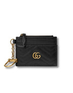 Gucci GG Marmont Keychain Wallet Black For Women‎ 627064 DTDHT 1000 3.9 in/ 10 cm