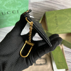 Gucci GG Marmont Keychain Wallet Black For Women‎ 627064 DTDHT 1000 3.9 in/ 10 cm