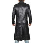 Black Genuine Leather Trench Coat Men’s – Leather Duster Coat