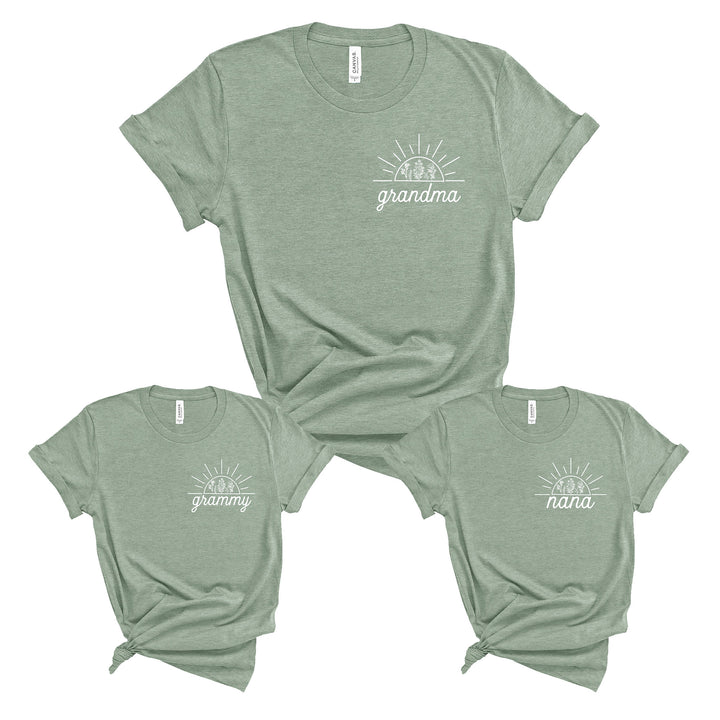 Grandma // Nana // Grammy Sun Heather Blend Tee