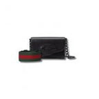 Gucci GG Horsebit 1955 Mini Bag Black/ Green For Women ‎724713 AABE1 1060 7.9 in/ 20 cm