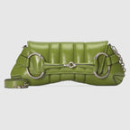 Gucci Horsebit Chain Medium Shoulder Bag Green For Women 15 Inches/ 38 Cm