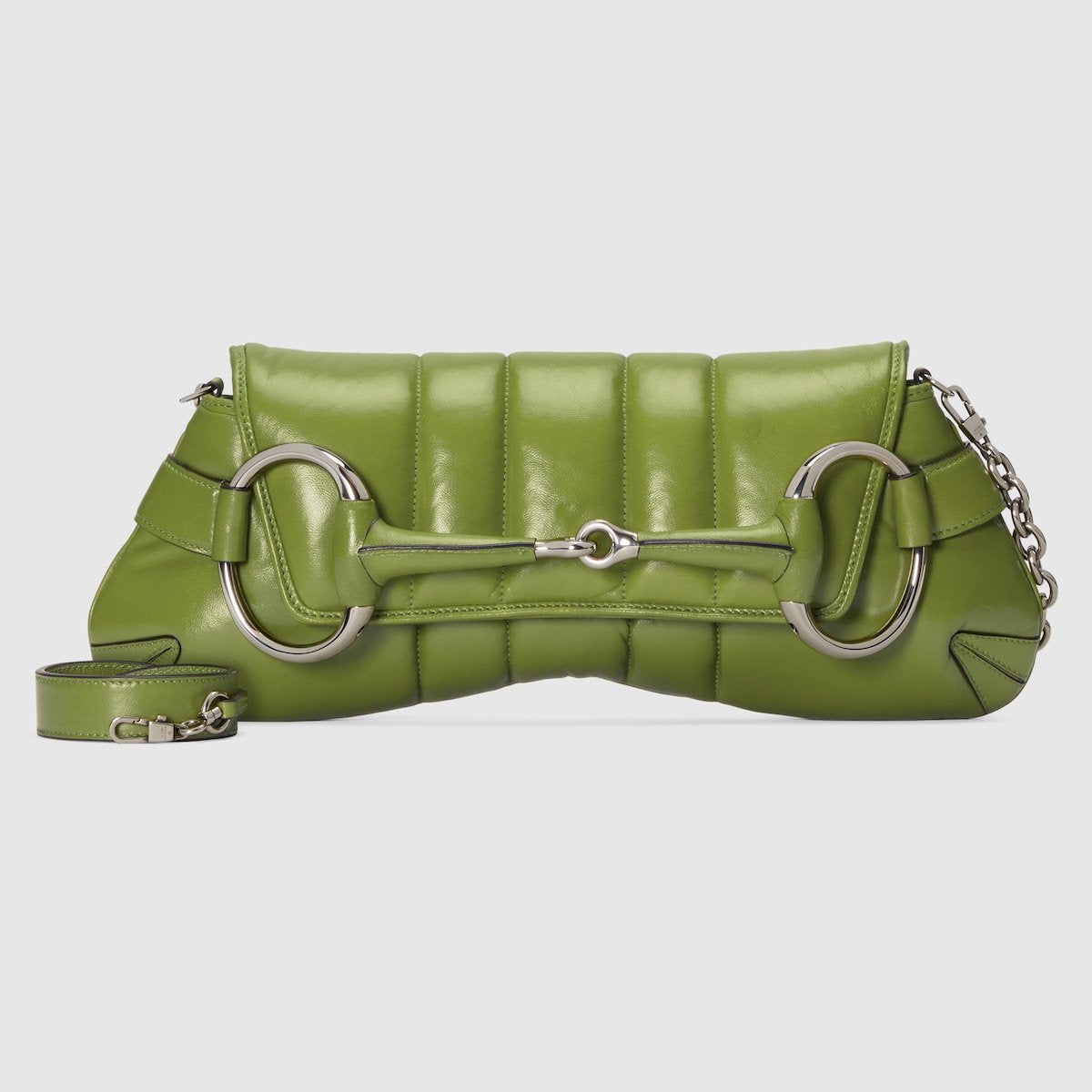 Gucci Horsebit Chain Medium Shoulder Bag Green For Women 15 Inches/ 38 Cm