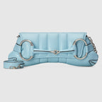 Gucci Horsebit Chain Medium Shoulder Bag Light Blue For Women 15 Inches/ 38 Cm