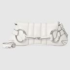 Gucci Horsebit Chain Medium Shoulder Bag White For Women 15 Inches/ 38 Cm