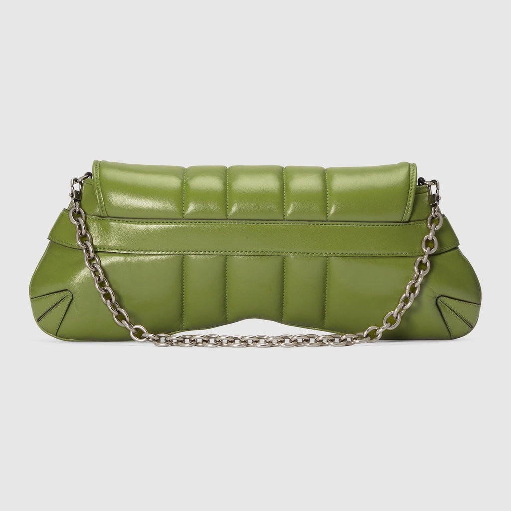 Gucci Horsebit Chain Medium Shoulder Bag Green For Women 15 Inches/ 38 Cm