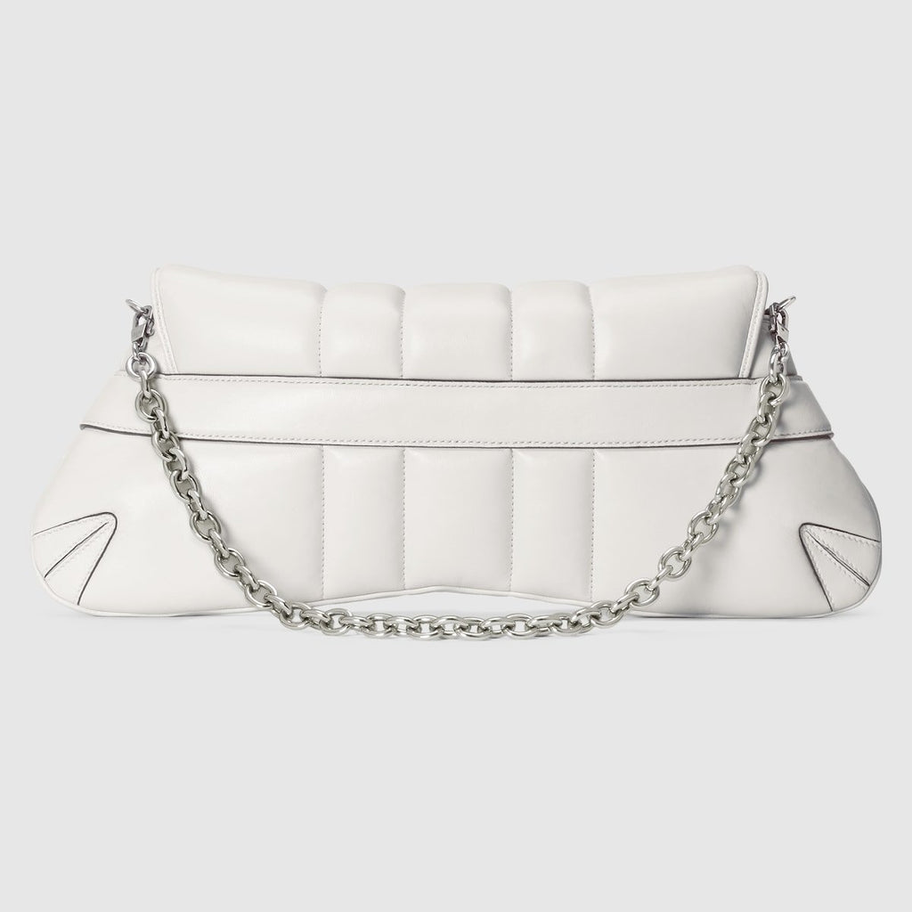 Gucci Horsebit Chain Medium Shoulder Bag White For Women 15 Inches/ 38 Cm