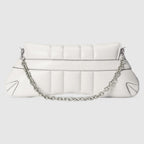 Gucci Horsebit Chain Medium Shoulder Bag White For Women 15 Inches/ 38 Cm