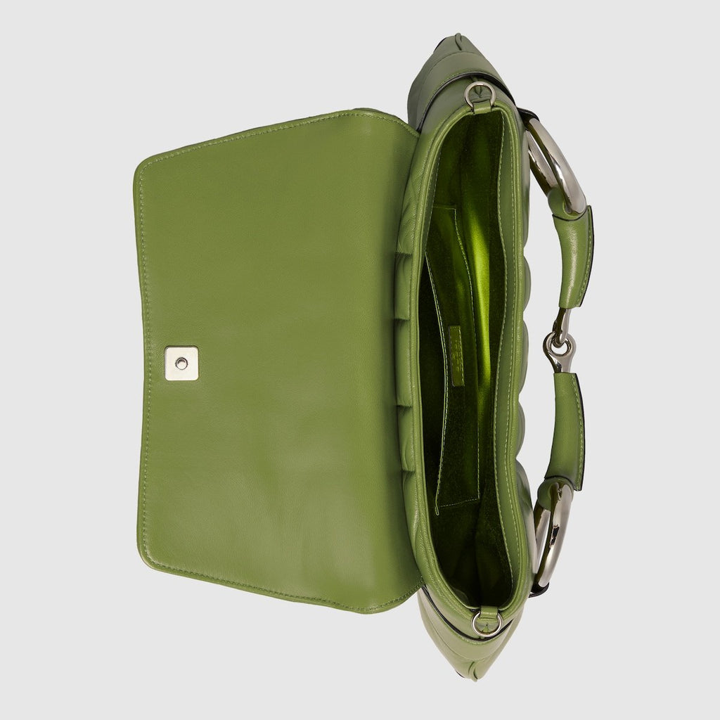 Gucci Horsebit Chain Medium Shoulder Bag Green For Women 15 Inches/ 38 Cm