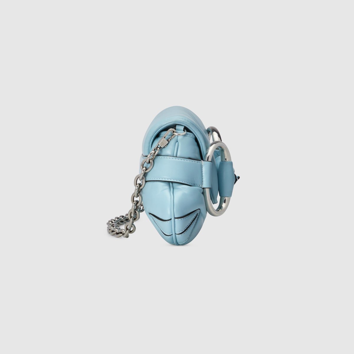 Gucci Horsebit Chain Medium Shoulder Bag Light Blue For Women 15 Inches/ 38 Cm