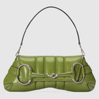 Gucci Horsebit Chain Medium Shoulder Bag Green For Women 15 Inches/ 38 Cm