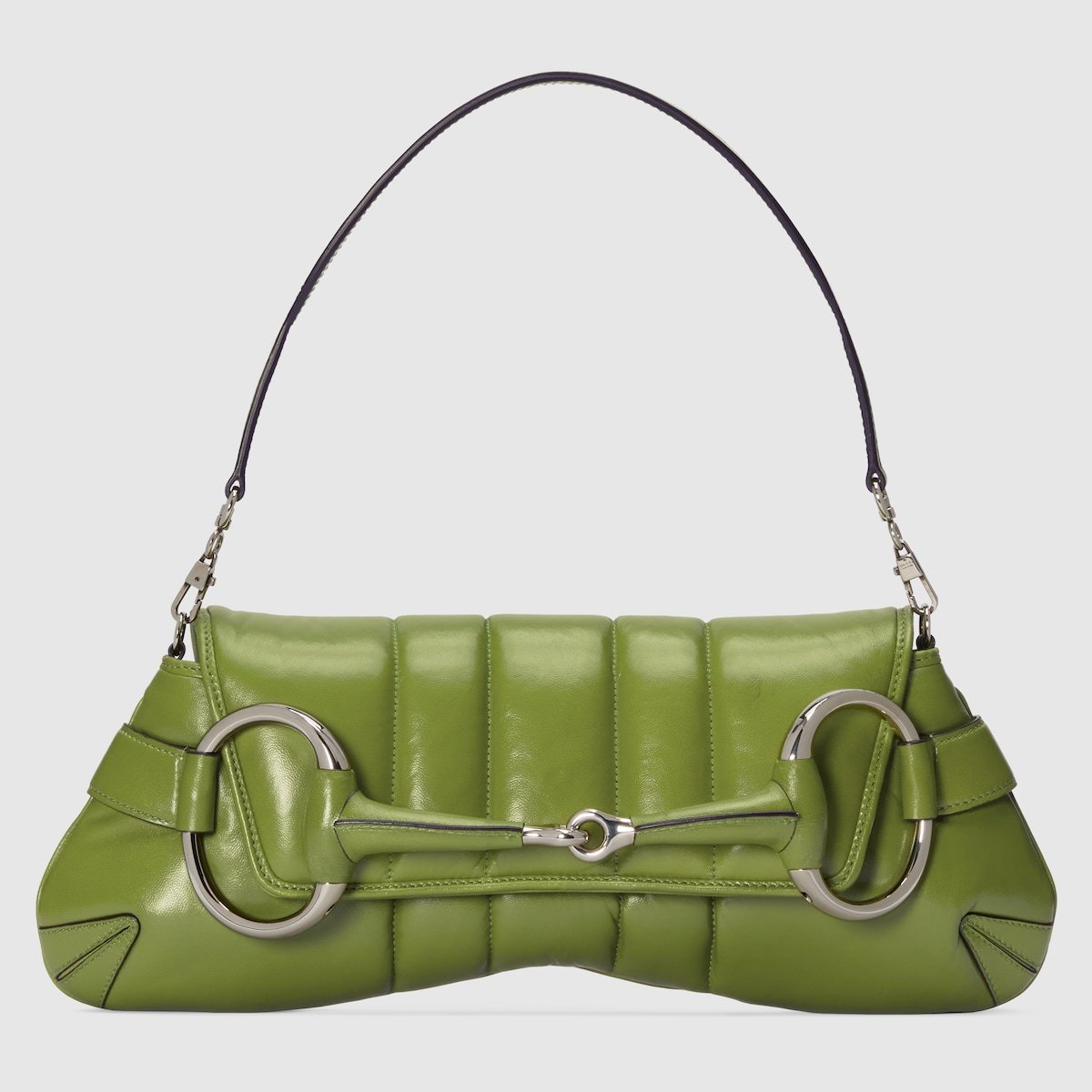 Gucci Horsebit Chain Medium Shoulder Bag Green For Women 15 Inches/ 38 Cm