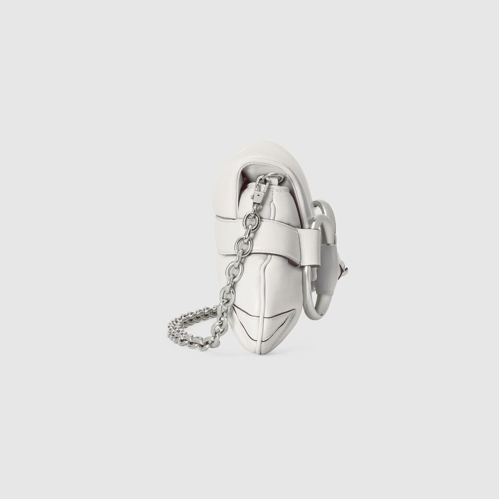 Gucci Horsebit Chain Medium Shoulder Bag White For Women 15 Inches/ 38 Cm