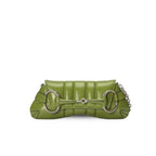 Gucci Horsebit Chain Medium Shoulder Bag Green For Women 15 Inches/ 38 Cm