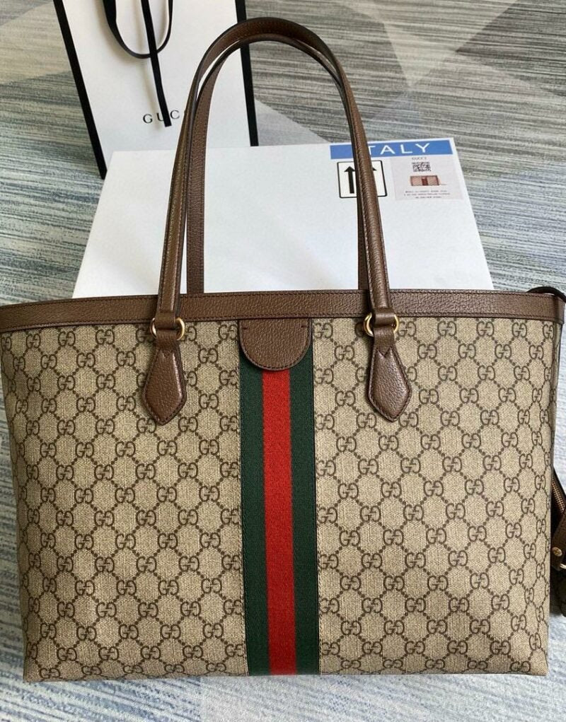 Gucci Ophidia GG Medium Tote Bag Beige For Women 15in/38cm
