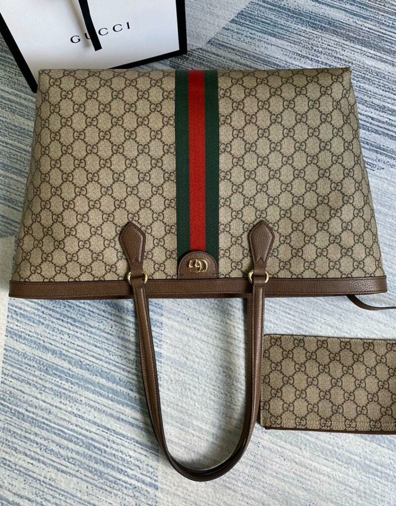 Gucci Ophidia GG Medium Tote Bag Beige For Women 15in/38cm