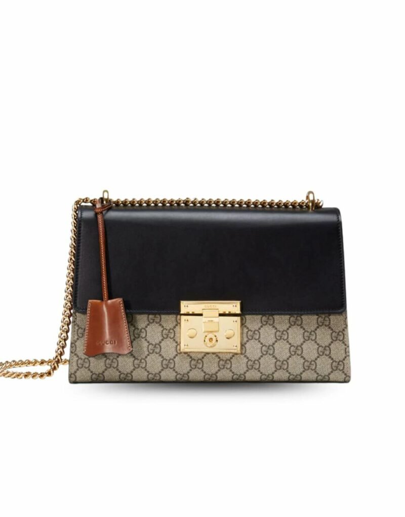 Gucci Padlock Medium GG Shoulder Bag Beige/Ebony Supreme Canvas For Women, Women’s Handbags, Crossbody Bags 12in/30cm