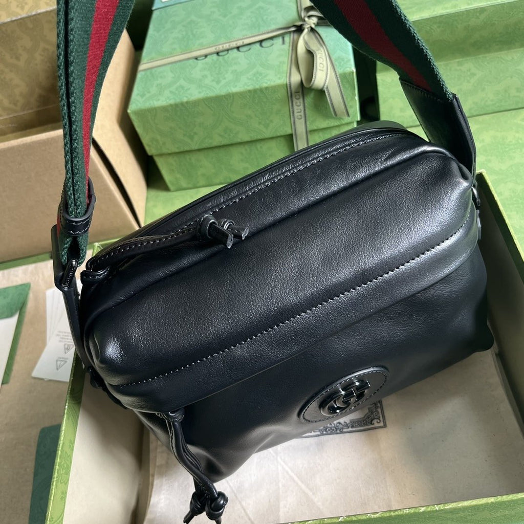 Gucci Shoulder Tonal Double G Bag Green Khaki/Black For Men 23.3cm/9.2in 725696 AABDH 3353 –