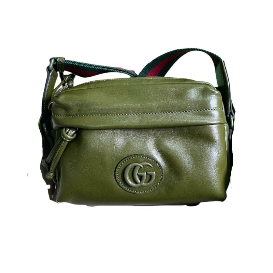 Gucci Shoulder Tonal Double G Bag Green Khaki/Black For Men 23.3cm/9.2in 725696 AABDH 3353 –