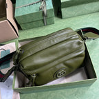 Gucci Shoulder Tonal Double G Bag Green Khaki/Black For Men 23.3cm/9.2in 725696 AABDH 3353 –